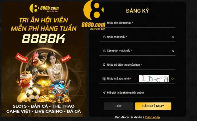 Hướng dẫn đăng ký 888B